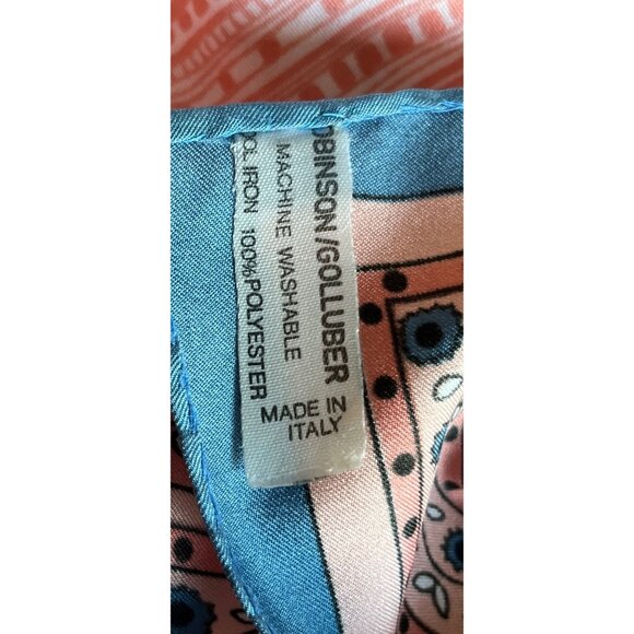 Vintage 1970’s Anne Klein Scarf FOR ROBINSON & GOLLUBER Scarf Geometric Floral - Picture 2 of 7